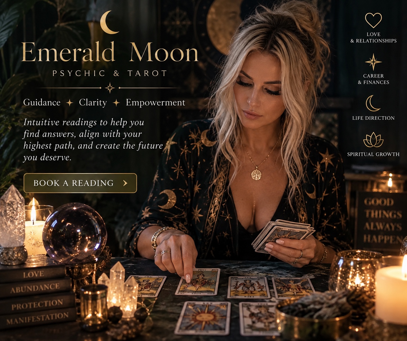 Emerald Moon Psychic and Tarot intuitive readings